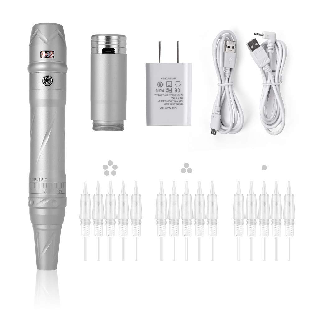 Permanent Machine Makeup Wireless Rotary tattoo Machine With 1pc Wireless Battery 15pcs Needles For Eyebrow Eyeliner Lip Tattoo Machine EM509-2-US