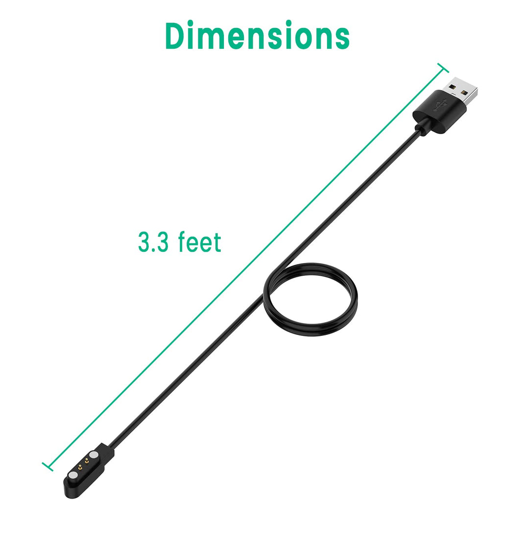 Charger Replacement for Wyze Watch 44mm 47mm Smart Watch, Magnetic Charging Cable 3.3ft 2-Pack