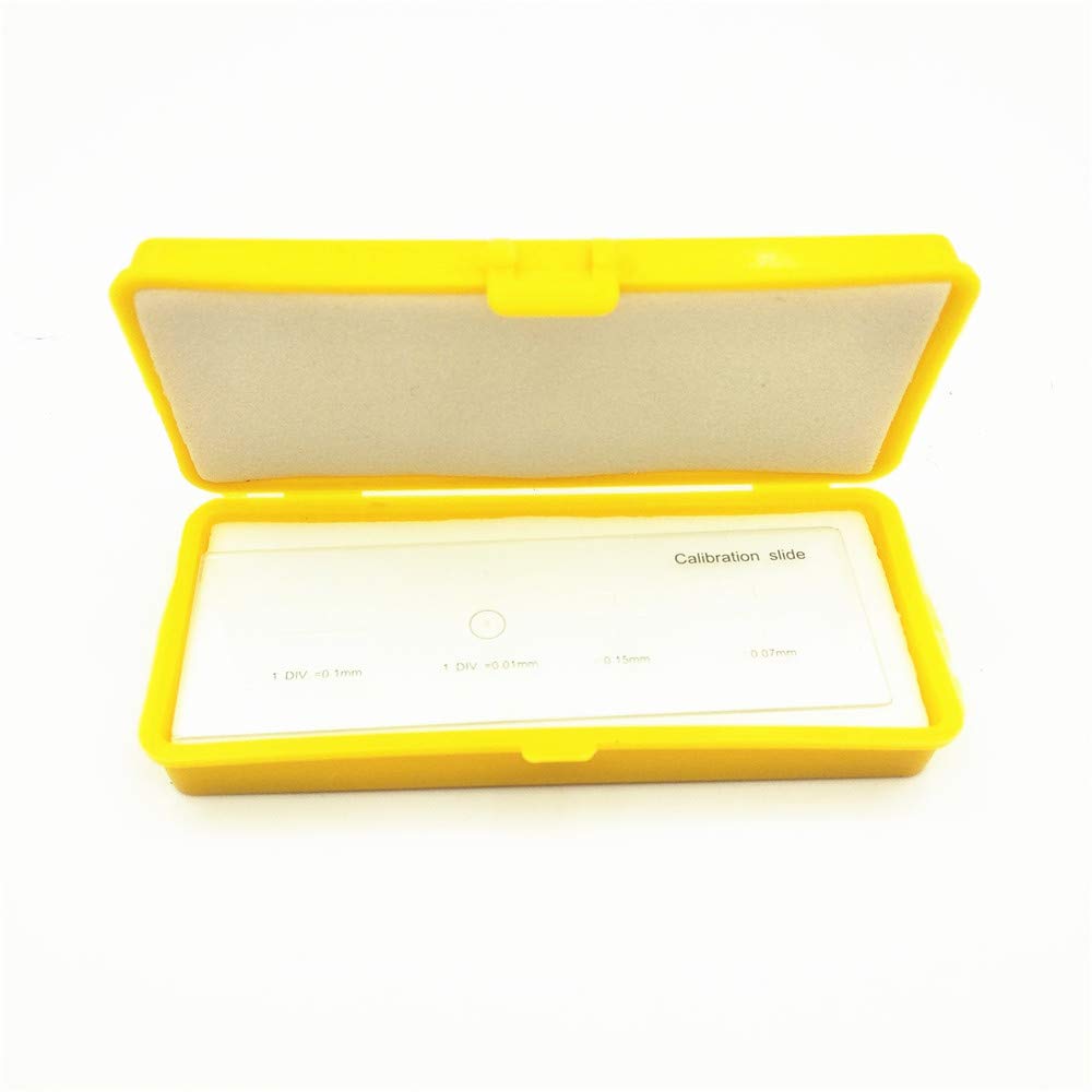 Microscope Stage Micrometer Calibration Slide with 4-Scales and 0.01mm Multifunctional Reticle Calibrating Ruler