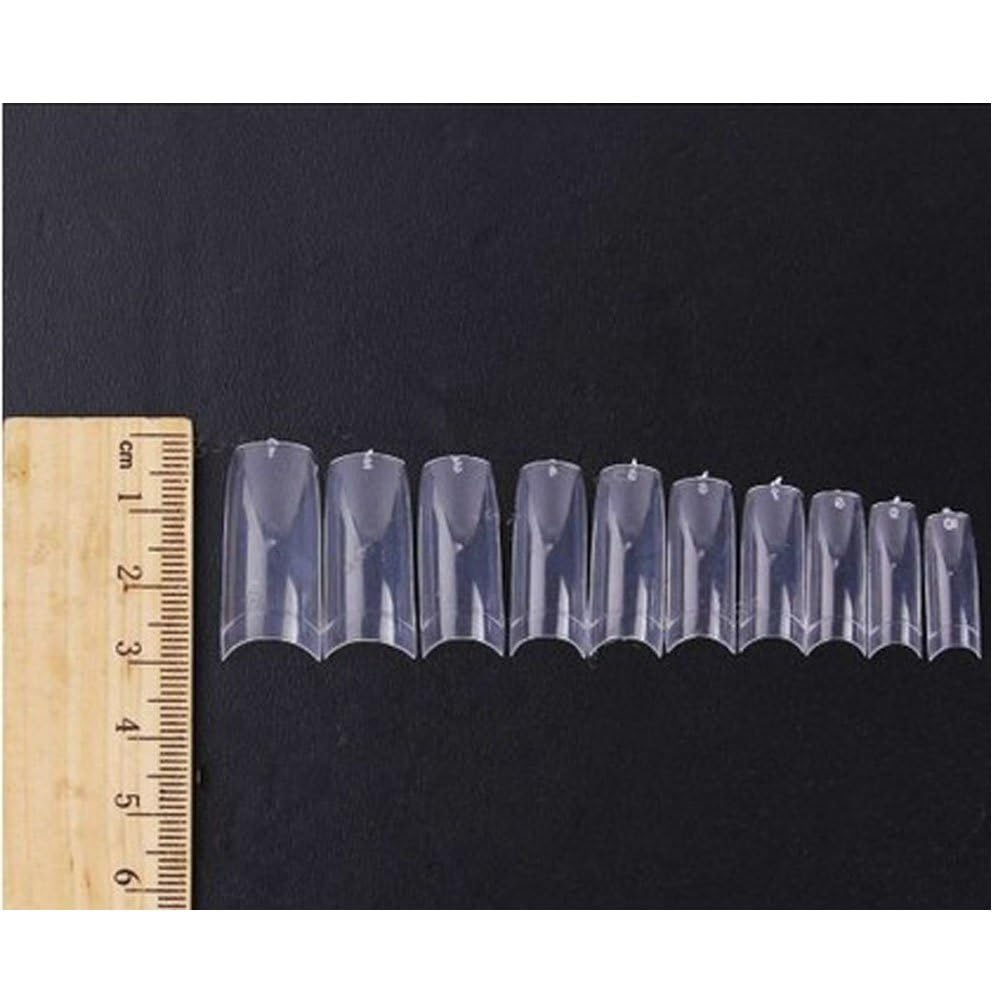 500pcs Lady French Acrylic Style Artificial False Nails Half Tips & Box (Clear)