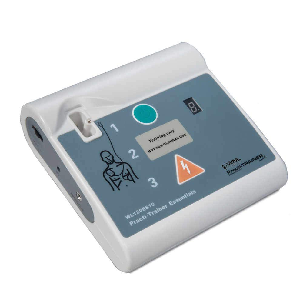 WL120ES10-ABUNDLE for Training use only AED Defribrillator Practi-Trainer Essentials Base with 10 Pack Practi-Valve Disposable CPR Training Valve Combo Kit