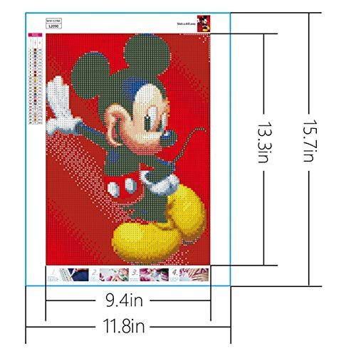 5D Diamond Painting Kits for Adults Kids, Red Mouse Handsome Full Drill Paint with Diamonds,Wall Paintings for Living Room Diamond Cross Stitch Arts Canvas for Home Decor 11.8x15.7 inch