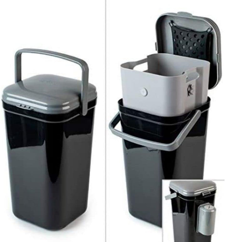 Outdoor Pet Waste Disposal, Innovative Dog Poop Trash Can with Locking Handle, With Deodorizer, Built-in Poop Bag Holder, 5 Bags Included.