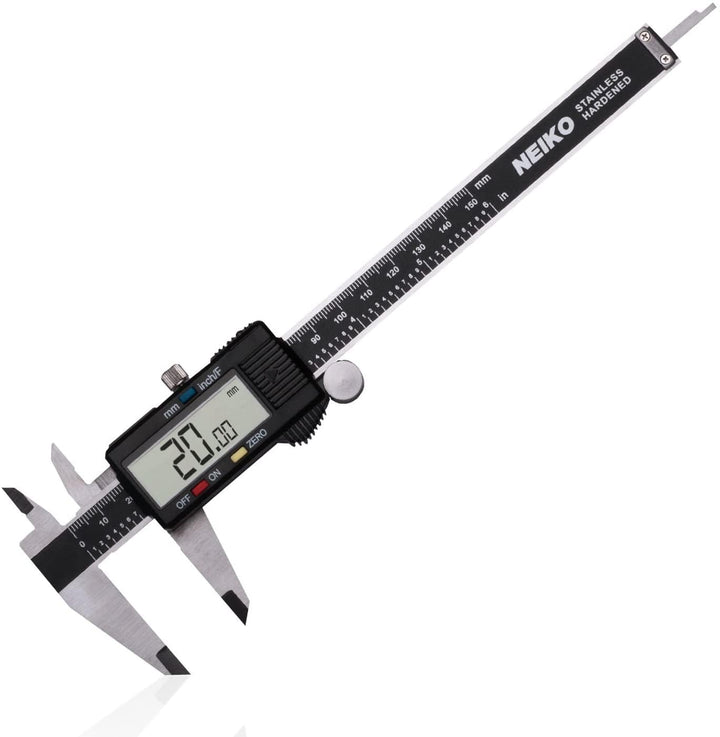 01407A Electronic Digital Caliper Measuring Tool, 0-6 Inches Stainless Steel Construction with Large LCD Screen Quick Change Button for Inch Fraction Millimeter Conversions, Digital Caliper Measurement Tool