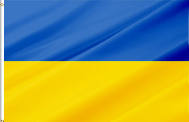 Ukraine Flag 3x5 FT, Ukrainian National Flags with 2 Brass Grommets,Sturdy Double Stitched and Premium Polyester without Flagpole..