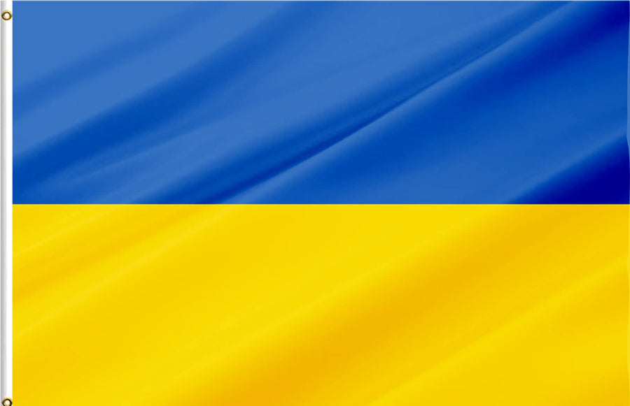 Ukraine Flag 3x5 FT, Ukrainian National Flags with 2 Brass Grommets,Sturdy Double Stitched and Premium Polyester without Flagpole..