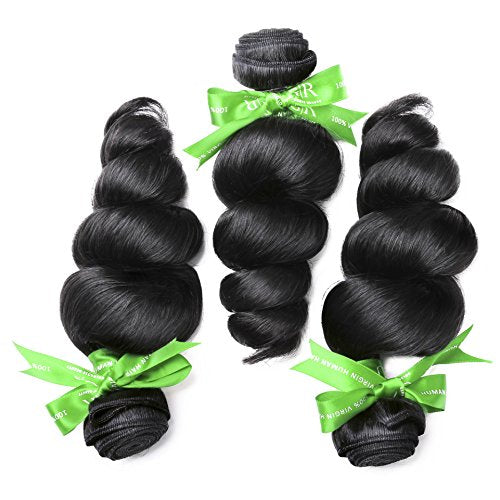 12 : Beauty Brazilian Virgin Loose Wave, 1 Bundle Natural Color Raw Unprocessed 100% Human Hair Virgin Loose Wave Hair Weave Size 12 Inches