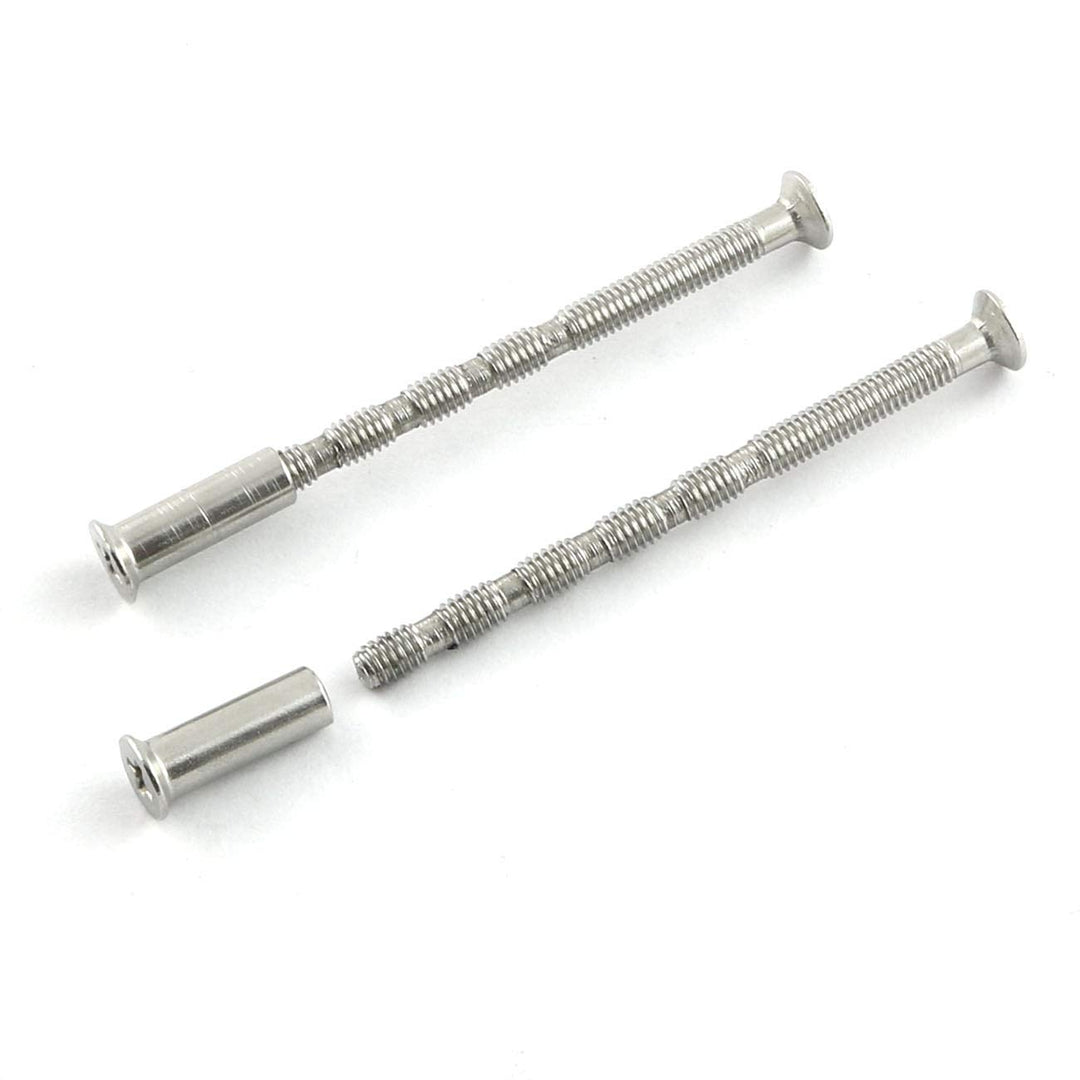 4 Set Door Handle Hardware Lever Handle Screws Connecting Bolts & Sleeves Phillips Drive Flat Countersunk Head Fixing Cutting Slot Articulated Screw M4x60mm