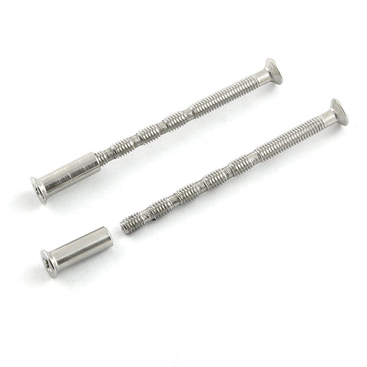 4 Set Door Handle Hardware Lever Handle Screws Connecting Bolts & Sleeves Phillips Drive Flat Countersunk Head Fixing Cutting Slot Articulated Screw M4x60mm