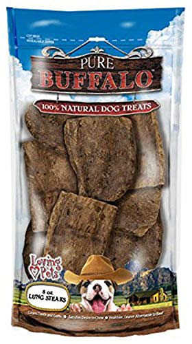 Pure Buffalo Lung Steaks Dog Treat, 8 -Ounce