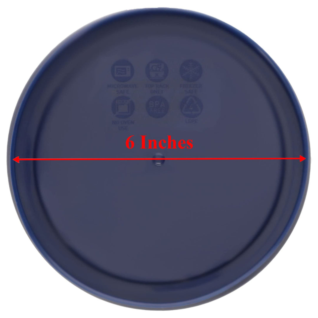 7201-PC 4-Cup Dark Blue Round Replacement Lids - 3 pack - Original Genuine - Made in the USA