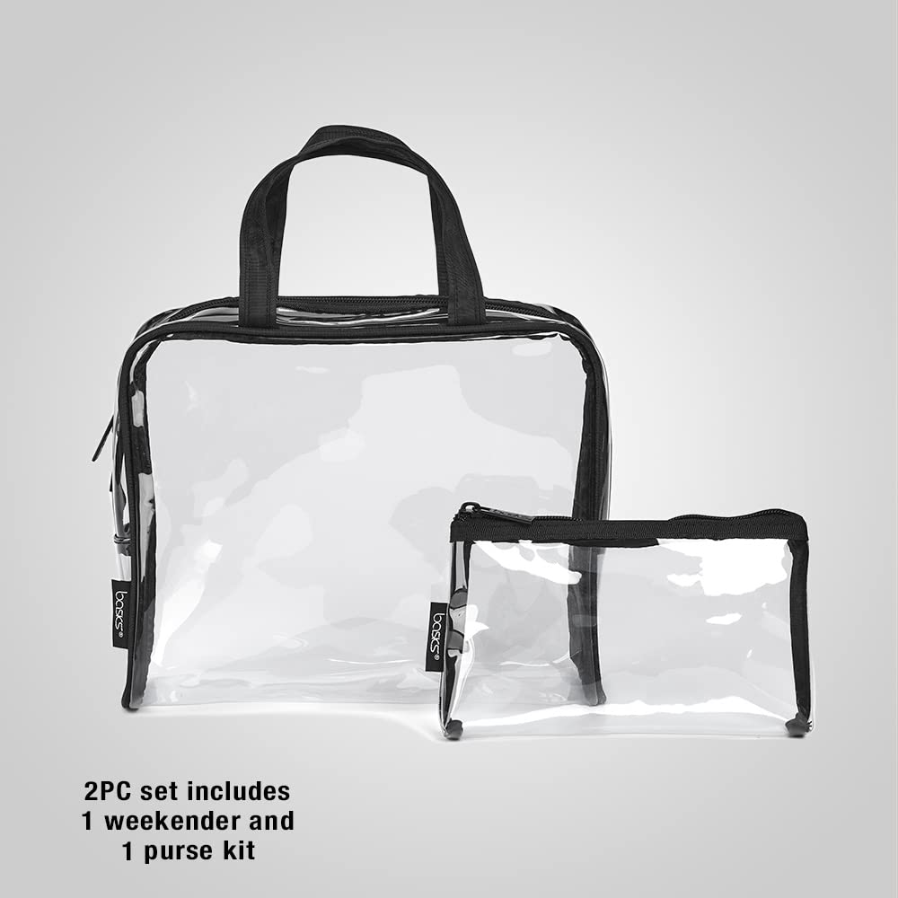 Allegro by Scunci Basics Clear Pvc 2Pc Jr Weekender Set