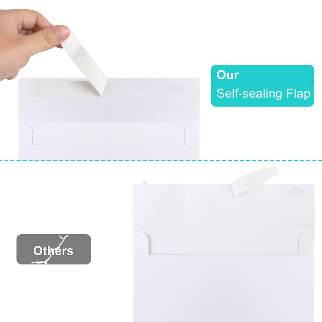 50 Packs 5x7 Envelopes, White A7 Envelopes for Invitations, Printable, Self Seal for Weddings, Invitations, Photos, Postcards, Greeting Cards, Mailing