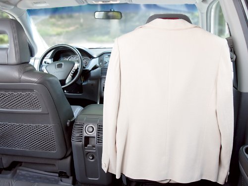 Maxsa 20022 Car Butler Coat Hanger for Cars, Perfect for Suit, Jacket, Overcoat, Shirt, Purse, and Accessories, Premium Solid Wood and Metal Design, Durable and Elegant Seat Organizer, Brown