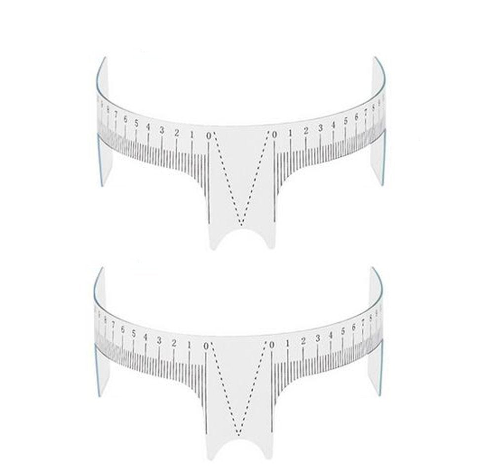 2PCS Tattoo Ruler-Nose Positioning Eyebrow Grooming Stencil Shaper Ruler Tatto Measure Tools(White)