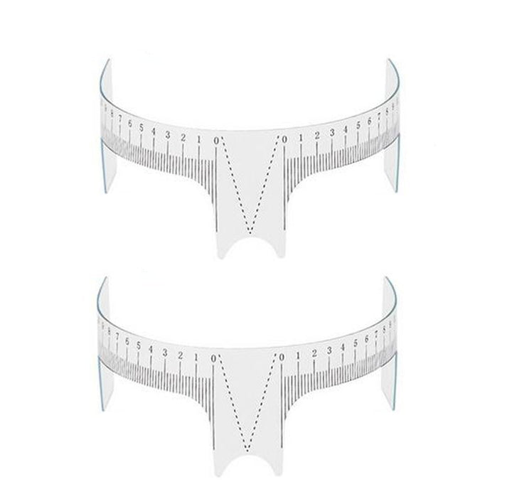 2PCS Tattoo Ruler-Nose Positioning Eyebrow Grooming Stencil Shaper Ruler Tatto Measure Tools(White)