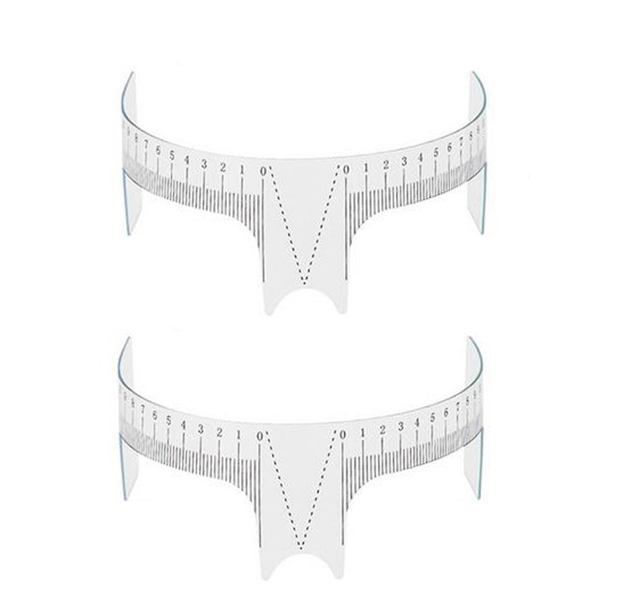 2PCS Tattoo Ruler-Nose Positioning Eyebrow Grooming Stencil Shaper Ruler Tatto Measure Tools(White)