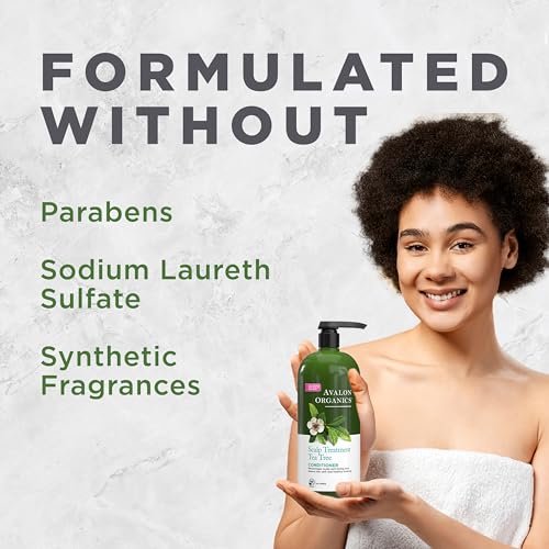 Scalp Treatment Tea Tree Conditioner, Encourages Scalp Well-Being and Leaves Hair Soft, 11 Fluid Ounces