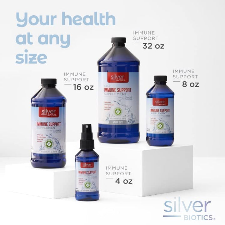 Silver Biotics Colloidal Nano SilverSol Ag4O4 10 PPM Immune Support | Bio-Hacking Immune Building Natural Support | 16 Fl Oz