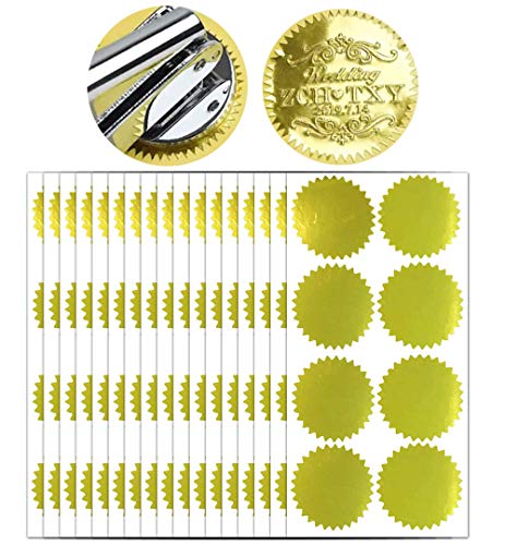 Christmas Gold Embossed Stickers Envelope Seals for Wedding Invitations 1 3/4 - Christmas Metallic Foil Package Envelope Certificate Wafer Seals for Party Favors, Packages, Greeting Cards 200 Pcs