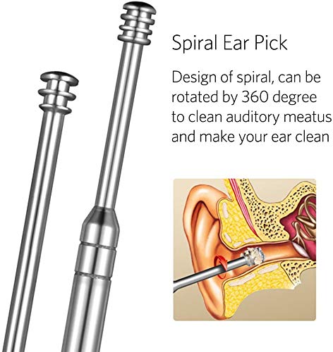 Earwax Removal Kit, Ear Cleansing Tool Set, Ear Curette Ear Wax Remover Tool (Normal)