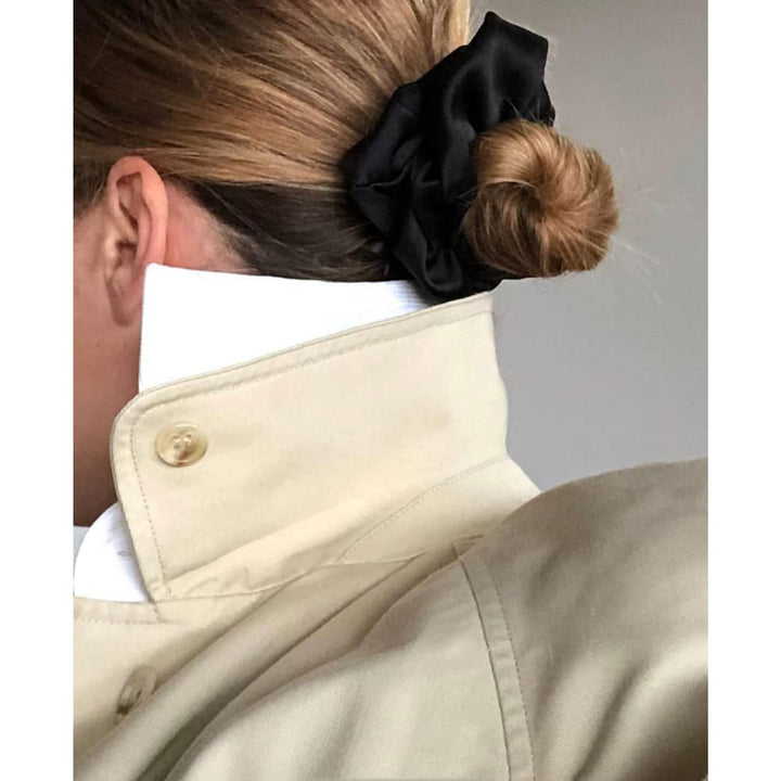 Maxfeel 100% Pure Muberry Silk Hair Scrunchie Multicolor (black) by Maxfeel