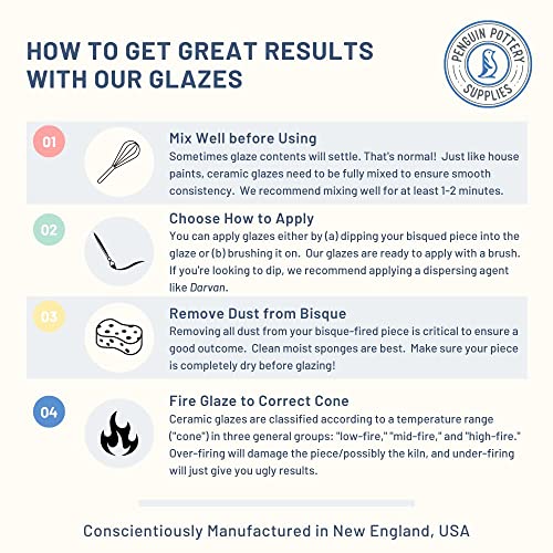 - Glossy Opaque White - Mid Fire Glaze, High Fire Glaze, Cone 5-6 for Mid Fire Clay, High Fire Clay - Ceramic Glaze Pottery (1 Pint | 16 oz | 473 ml)