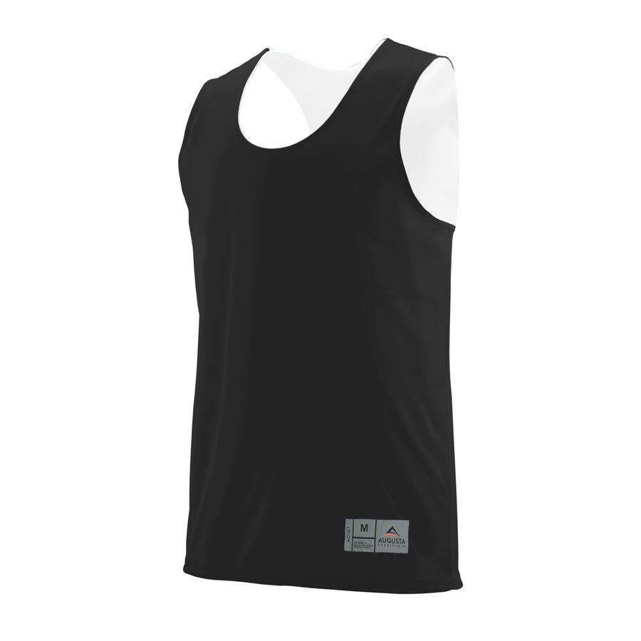 mens Augusta Reversible Wicking Tank Sleeveless, Black/White, Large US