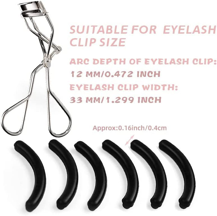 Curler Refills Eyelash Curler Refill Pads Silicone Rubber Pads, Universal Soft Silicone Eyelash Curler Replacement, Pads for Eyelash Curler (Black)