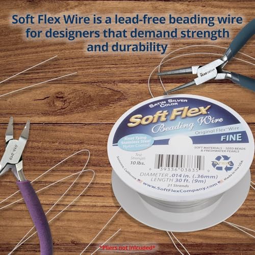 21 Strand Beading Wire - Fine 0.14 Diameter - 30 Feet Design Wire - Satin Silver