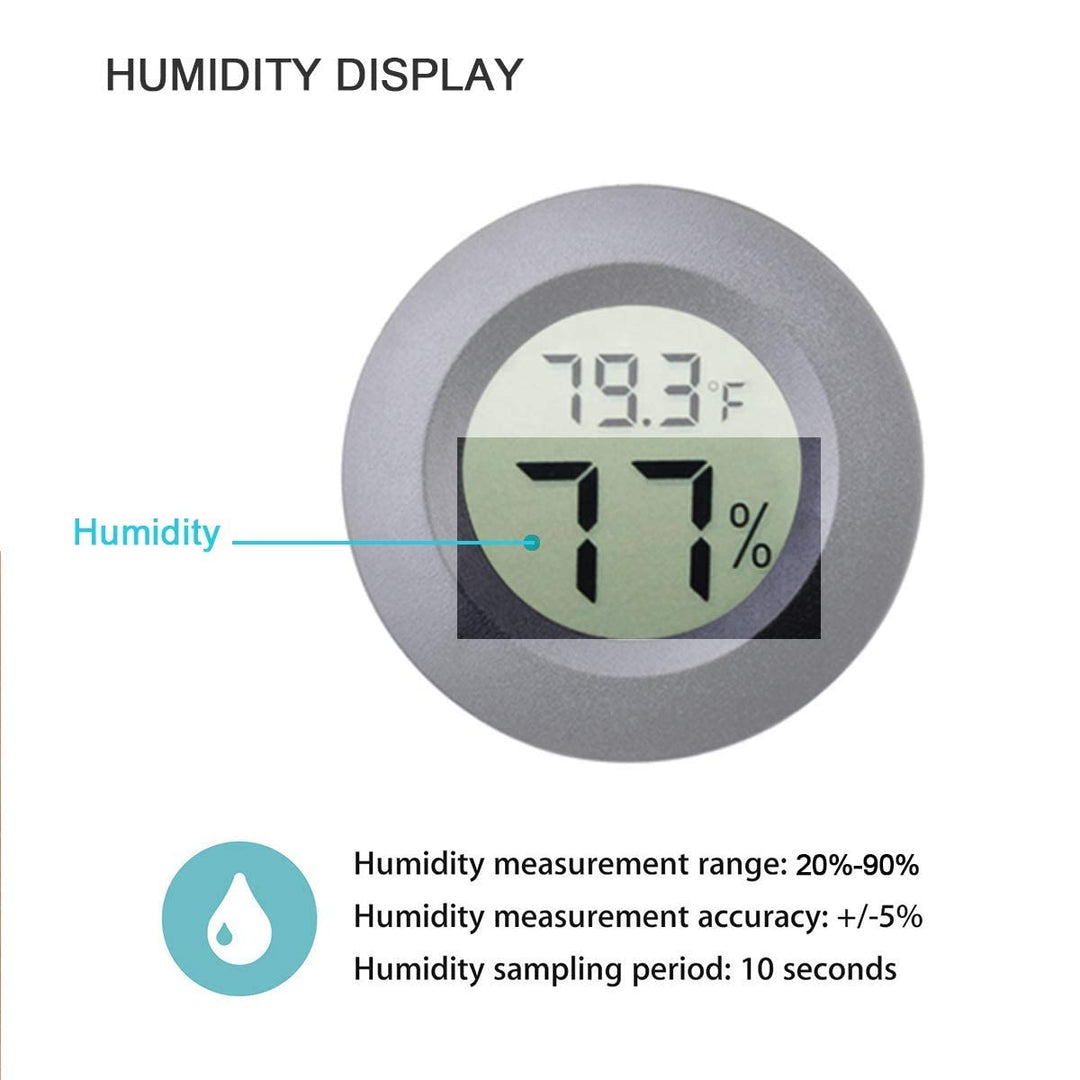 4-pack Mini Hygrometer Thermometer Fahrenheit or Celsius Meter Digital LCD Monitor Indoor Room Round Humidity Temperature Gauge for Humidors Home Humidifiers Car Greenhouse Babyroom