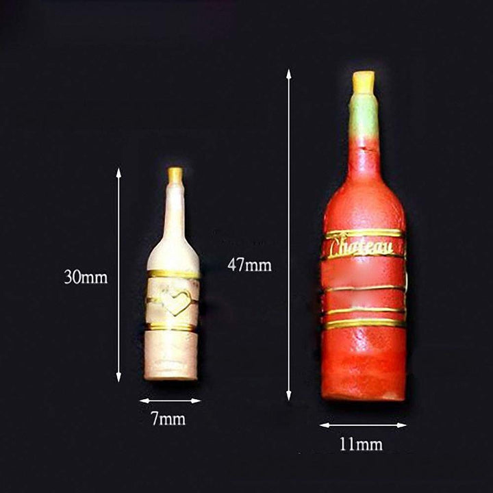 Small 3D Wine Bottle Silicone Resin Mold Glass Bottle Silicone Mold for Necklace Pendant Epoxy Resin Casting Jewelry Making Tool Chocolate Fondant Mold Cake Decorating Tool