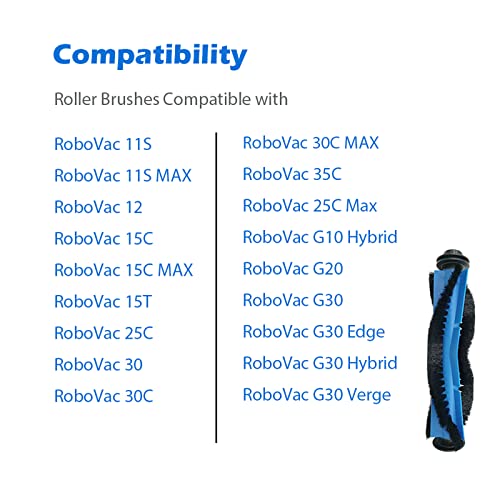 2-Pack Replacement Parts Rolling Brush Compatible with Eufy RoboVac 11S,11S MAX,12,15C,15C MAX,15T,25C,30,30C,30C MAX, 35C, 25C MAX, G10 Hybrid,G30,G30 Edge Robotic Vacuum