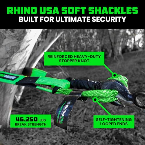 Synthetic Soft Shackle Rope (1-Pack) - 1/2 Inch x 22 Inch (44,050lb Min Break Strength) Offroad Soft Shackle Recovery Kit for Truck, UTV, ATV - Compatible with Jeep, Toyota, Ford & More!