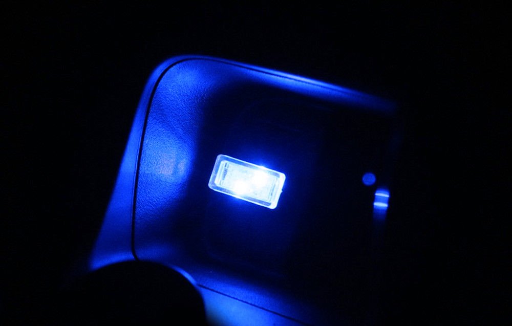 Ultra Blue USB Plug-in Miniature LED Car Interior Ambient Accent Lighting Kit
