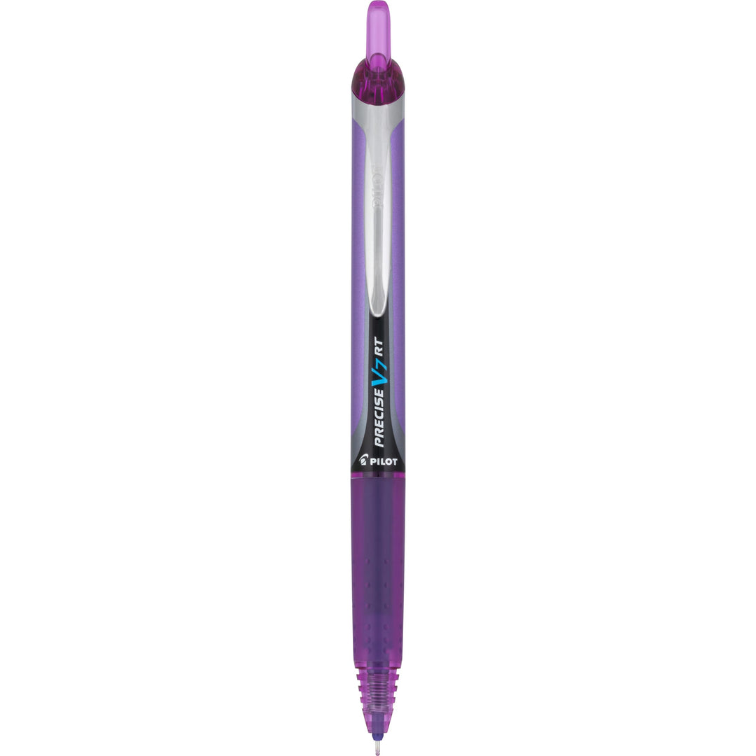 Precise V7 RT Refillable & Retractable Liquid Ink Rolling Ball Pens, Fine Point (0.7 mm), Purple, 12-Pack