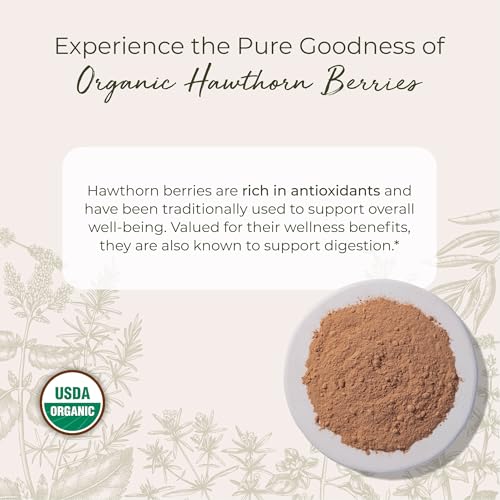 STARWEST BOTANICALS Organic Hawthorn Berry Powder, 16 oz, 1 lb