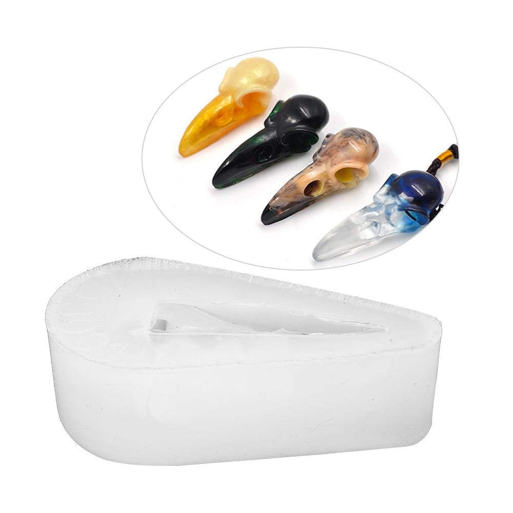 3D Crow Skull Shape Silicone Pendant Mold Resin Silicone Mold for DIY Pendant Jewelry Pendant Making Casting