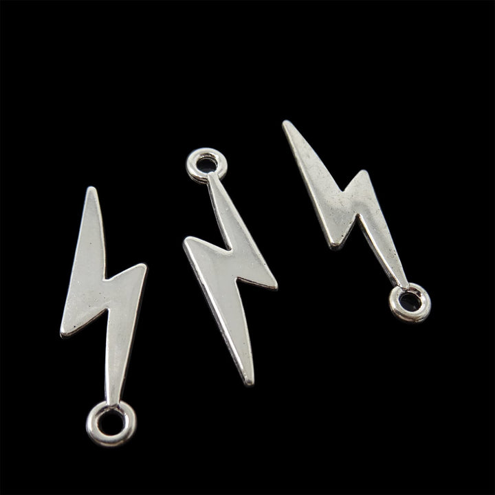 90PCS Alloy Lightning Bolt Charms Pendant Mini Flash Thunder Dangle Charms for Earring Necklace Bracelet Keychain Jewelry Craft Making (3 Color)