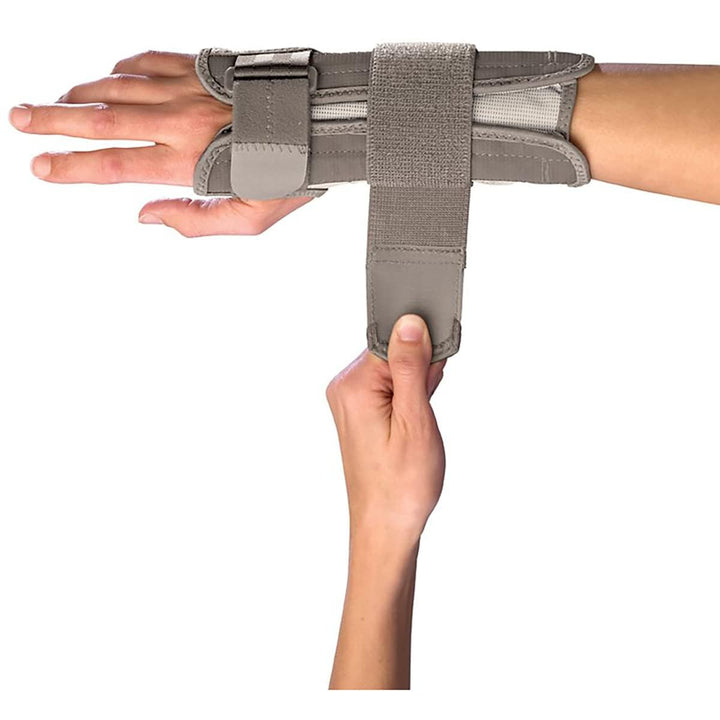 Sports Medicine Reversible Wrist Stabilizer with Splint, Wrist Pain Relief Support for Men and Women, Ideal for Carpal Tunnel, Tendinitis, Arthritis, Taupe, Small/Medium