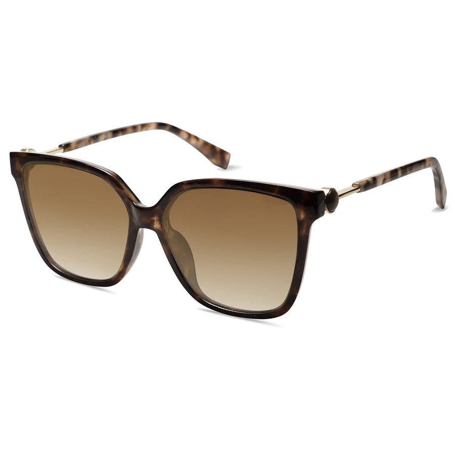 Fashion Square Sunglasses for Women Trendy UV Protection Lens Womens Sunnies Sunglasses SJ2196, Dark Tortoise Frame/Brown Grading Lens