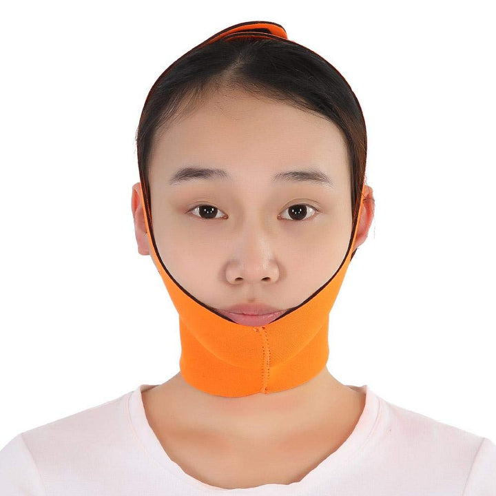 Facial Slimming Mask, Lifting Belt Face Double Chin Slim Bandages V Line Beauty Weight Loss Tools Improve Masseter Muscle (Orange)