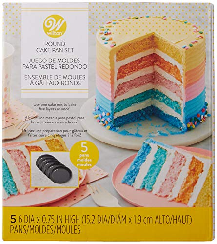 Easy Layers 5-Piece Layer Cake Pan Set, 6-Inch, Steel