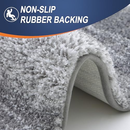 Bathroom Rugs Mat 30x20, Extra Soft Absorbent Microfiber Bath Rugs, Rubber Backing, Quick Dry, Machine Washable Bath Mats for Bathroom Floor, Tub, Shower and Home Decor Accessories, Grey