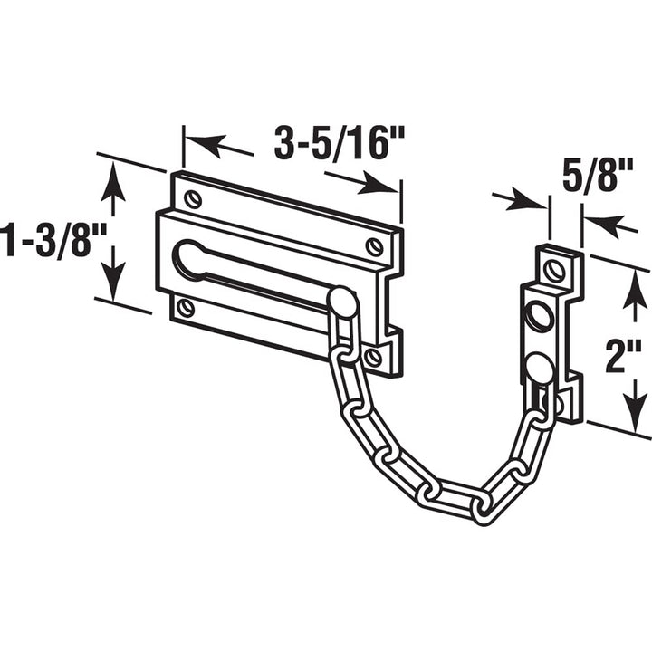 Prime-Line U 10305 Chain Door Guard – Door Chain Lock for Door and Home Security, 3-5/16”, Solid Brass Construction and a Classic Bronze Finish (Single Pack)