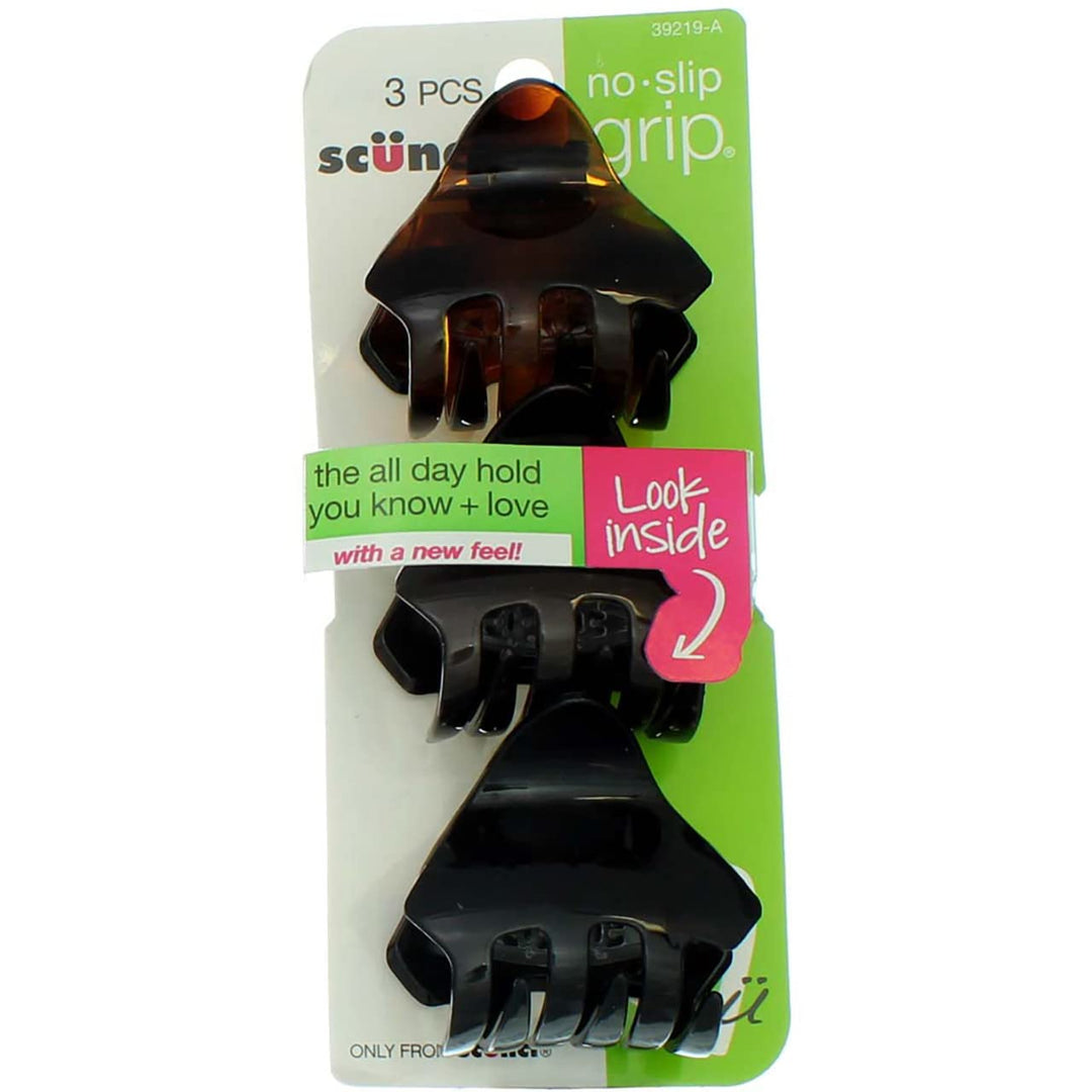 Scunci N/S Grip Jaw Clips Size 3pk Scunci No Slip Grip 5cm Jaw Clips 3pk