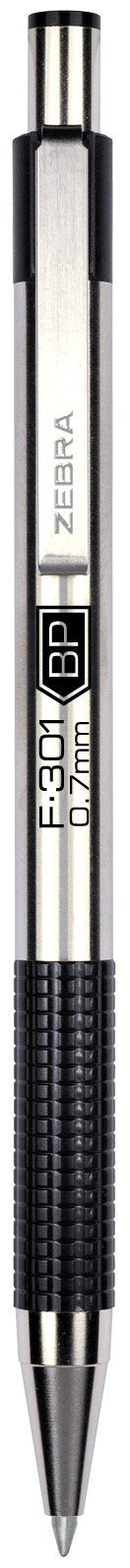 Zebra F-301 Retractable Ballpoint Pen, 0.7mm