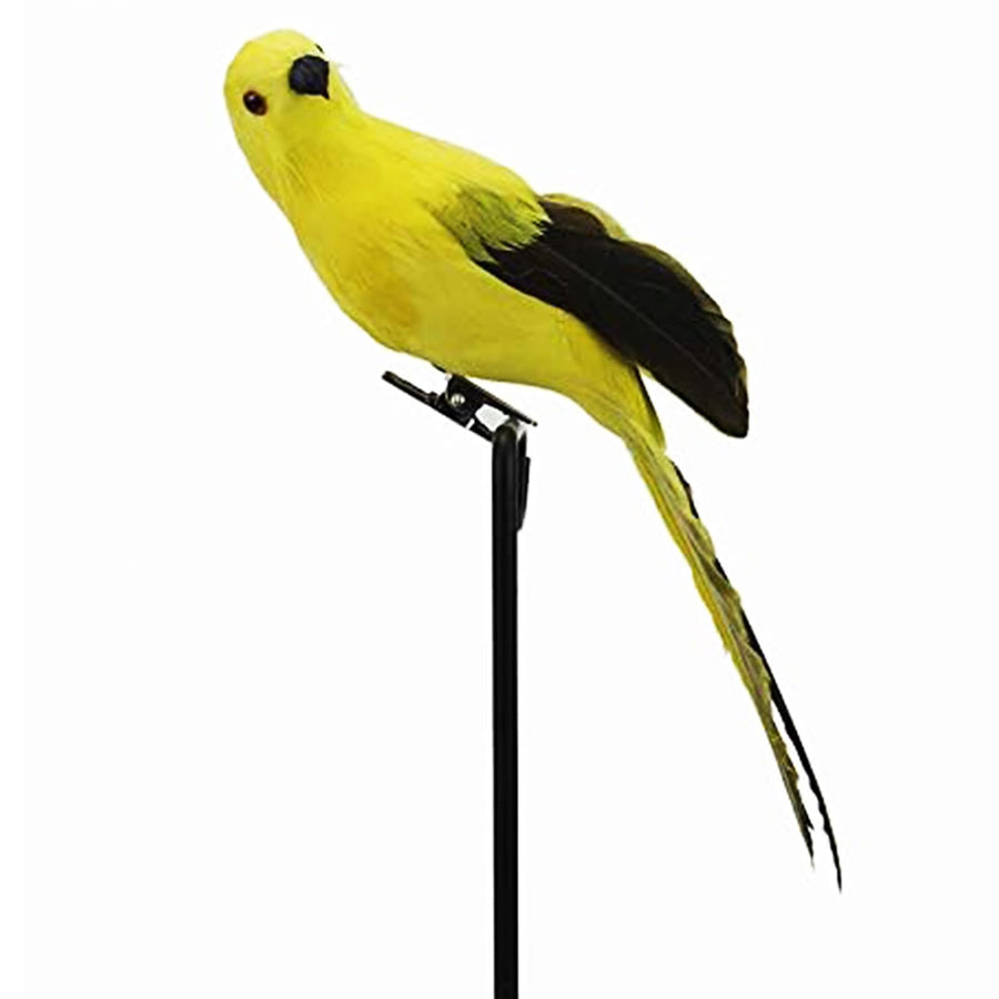 7.8 Yellow Artificial Parrot Foam Feathered Parrot Clip on Bird for Shoulder Prop Pirate Costume Decoration Christmas Tree Ornament Modern Home Garden Decor
