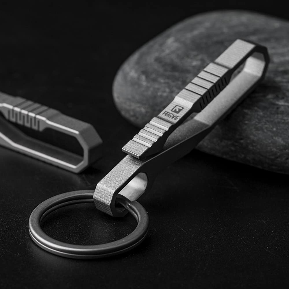 Keychain Clip, Titanium Key Holder with Detachable Keyring for pants, Key Accessory, Gifts for Men Women (25mm Ti Ring)