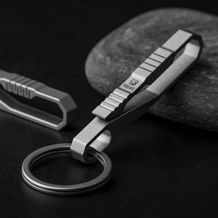 Keychain Clip, Titanium Key Holder with Detachable Keyring for pants, Key Accessory, Gifts for Men Women (25mm Ti Ring)